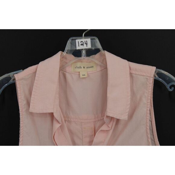 Cloth & Stone Anthropologie Sleeveless Button Front Shirt Rose Pink SIZE XS - Picture 2 of 8